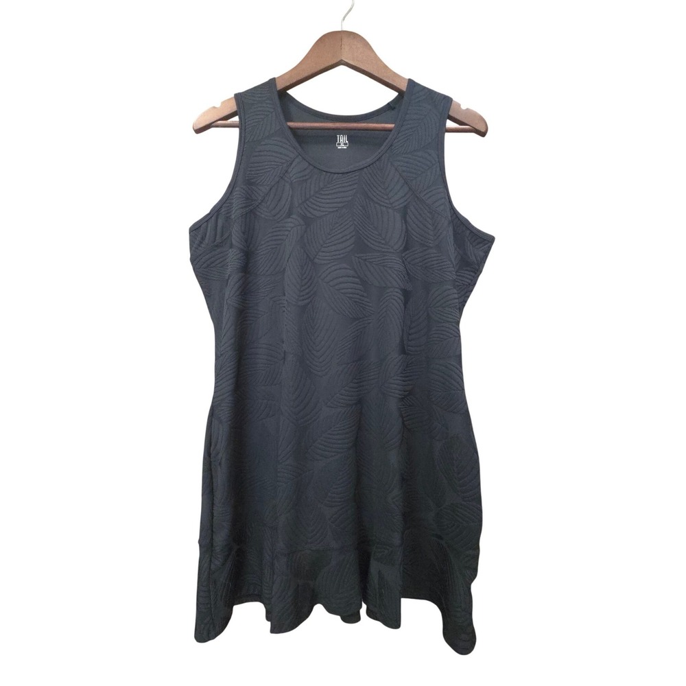 Tail Activewear Black‎ Palm Leaf Jacquard Golf Dress Sleeveless XL Pickle Ball